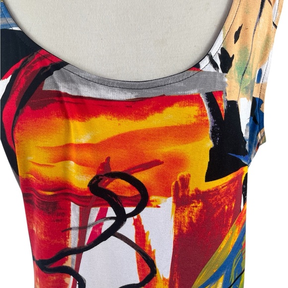 Michael Tyler Vibrant Abstract Sleeveless Dress, Size XL - Picture 2 of 6